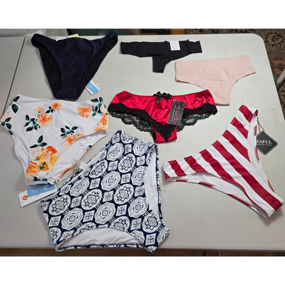 Colorful Swim & Thong Bundle Women's S 7 Pieces 4 Swim / 3 Thong NWT - Picture 16 of 16